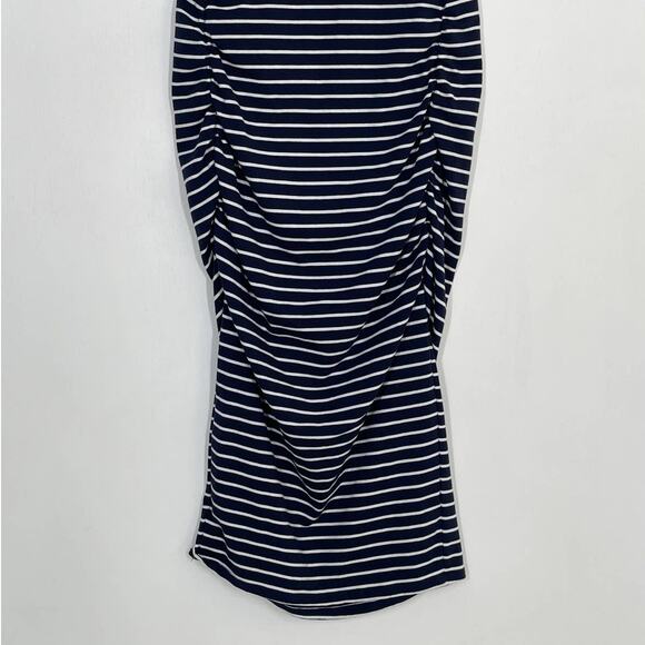 NEW Isabel Maternity XS Short Sleeve Striped T-Shirt Navy Maternity Dress Knee - Picture 5 of 10